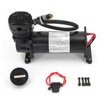 ZHSYMX 200PSI 1/4 NPT Heavy Duty Air Train Horn/Air Ride Suspension Compressor for Train/Truck/Car 12V Black