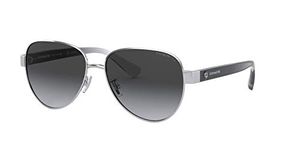 Coach Women's Hc7111 Sunglasses, Silver/Dark Grey Gradient Polarized, 57 mm