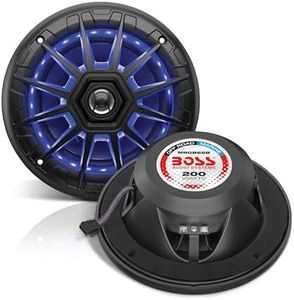 BOSS Audio MRGB65B 200 Watt (Per Pair), 6.5 Inch, Full Range, 2 Way Marine Speakers, (Sold in Pairs) Multi Color LED Illumination with Wireless Radio Frequency Remote