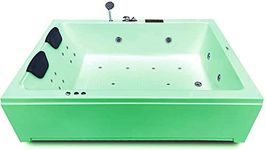 MADONNA Phoenix 6 Feet Acrylic Bathtub with Whirlpool Massage, Bubble Bath, Back Massager and Filler System - Green