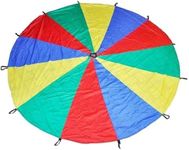 GI Sports Kids Theme Parachute 6', 6 Handles with Carry Bag in Bright Colors for Outdoor Sports Development, Team Building, Kids Games, Kids Tent, Cooperative Games- Multicolor