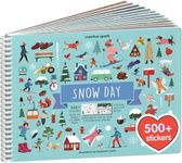 Cupkin Snow Day Sticker Book Activity for Kids, Side by Side Winter Sticker Book, Fun Kid Road Trip Activity, 500+ Kids Stickers + 12 Scenes and Coloring Pages, Crafts for Ages 2-8