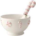 Boston International October Hill Candy Cane Ceramic Dip Bowl and Spreader Set