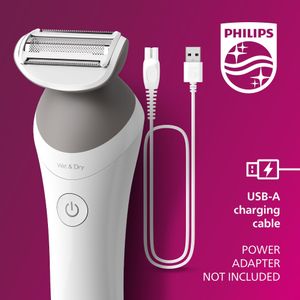 Philips Lady Shaver 6000 – White Electric Razor for Women