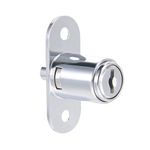 uxcell Push Plunger Lock, 3/4-inch(19mm) Cylinder, Zinc Alloy Chrome Finish, Keyed Alike