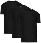 3 Pack, Men's Active Quick Dry Crew Neck T-Shirt, Black, Small