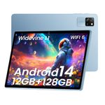 Blackview Tab 60 WiFi Tablet Android 14 Eye Comfort Mode, 10.1 Inch Tablet 12GB+128GB /2TB Expandable, Family Friendly,Portable Face Unlock Tablet for Work/Study/Entertainment(Blue)