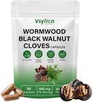 Black Walnut Wormwood Capsules, Anti Parasite - Black Walnut Wormwood and Clove Capsules, Herbal Supplement for Gut Detox Cleanse and Digestive Well-Being - High Strength - 90 Capsules