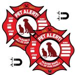 Pet Alert Magnets- FIRE SAFETY ALERT and RESCUE (2 PACK) - Save your pets encase of emergency or danger pets in home for windows, doors sign (2PK MAGNETS, Fireman Symbol)