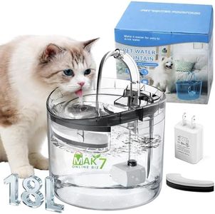 MAK7 Transparent Cat Water Fountain | Automatic Water Fountain for Pets Dispenser | Cat Water Dispenser for Cats & Small Pets, Health Hydration System