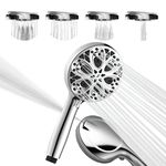 SparkPod Shower Head High Pressure and 10 Spray Settings - Luxury 5" Handheld High Power Shower Heads with High Pressure Jets - Showerhead and 10 Functions - Polished Chrome (No Filter)