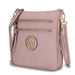 MKF Crossbody Bag for Women – PU Leather Expandable Messenger Purse – Designer Pocketbook Handbag Shoulder Strap, Angelina Pink, Small