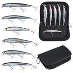 Minnow Fishing Lures - 6Pcs/Bag 13-22g Artificial Hard Bait Sinking Wobblers Crankbait with Treble Hooks for Pikes Trout Walleye