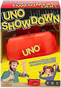 UNO Showdown Jeu de société et de 112 Cartes avec Lanceur, pour Enfants et Adultes, GKC04