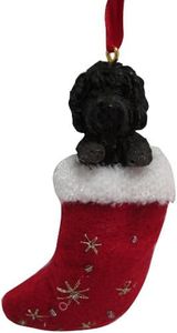 Labradoodle Christmas Stocking Ornament with Santa's Little Pals Hand Painted and Stitched Detail