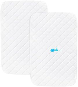 Bassinet Mattress Pad Cover Fit for Baby Delight/Mika Micky/Dream On Me Lotus/ANGELBLISS/KoolerThings (3 in 1) Bedside Sleeper, Waterproof Bassinet Mattress Protector Quilted Bassinet Sheets 2 Pack