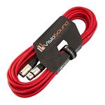 VisioSound Male to Female XLR Mic Lead/Balanced Microphone/Mic Patch Cable / 7 Colours 6m Red