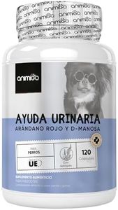 Salud Urinaria para Perros 120 Cápsulas Sin Sabor Fáciles de Administrar - Apoyo Natural para Tracto Urinario, Vejiga y Riñones con D-Manosa y Arándano Rojo Que Refuerzan su Sistema Inmunológico