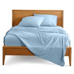 Bare Home Full Sheet Set - 1800 Ultra-Soft Microfiber Full Bed Sheets - Double Brushed - Full Sheets Set - Deep Pocket - Bedding Sheets & Pillowcases (Full, Light Blue)