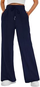 AUTOMET Womens Wide Leg Sweatpants Baggy Lounge Sweat Pants NavyBlue S