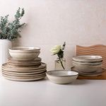 AmorArc Ceramic Dinnerware Sets,Handmade Reactive Glaze Plates and Bowls Set,Highly Chip and Crack Resistant | Dishwasher & Microwave Safe Dishes Set,Service for 6 (18pc)