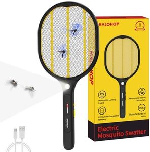 Mosquito Killer Racket with LED Light, Mosquitos Bat Electric, Rechargeable Lithium-ion Battery, Bug Zapper Electric Fly Swatter for Indoor Home Office Backyard Patio Camping, Made in India