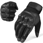 WTACTFUL Tactical Touch Screen Protection Full Finger Gloves for Motorcycle Motorbike Hunting Hiking Airsoft Paintball Riding Men Women Size Black Medium