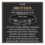 EYQV Brother Gifts, Leather Bracelet Brother Gifts for Men Boys, Unique Boys Gifts for Brother Birthday Christmas Graduation, Brother Gifts from Sister