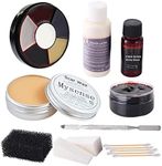 Mysense Liquid Latex Scar Wax SFX Makeup Kit for Fake Scars Wounds Burns Clown Zombie With 6 Color Wheel Face Body Paint Stage Blood Coagulated Blood Gel and Spatula Sponges Q-tips