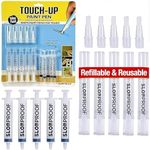 Slobproof Touch-Up Paint Pen - Refillable Paint Brush Pens - Touch-Up Paint Pens for Walls, Window, Wood - Fillable Paint Pens w/ Any Paint Types (Fill with Own Paint for a Precise Match), 5-in-1 Pack