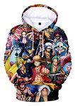 WANHONGYUE One Piece Monkey D Luffy Anime Hoodie Sweatshirt Unisex Cosplay 3D Printed Pullover Hooded Sweater Hoody Jumpers 775/21 XL