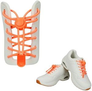 kwmobile Set 2x Lacci Scarpe con Fibbia - Laccio Poliestere arancione fluorescente Ø3mmx120cm per Bambini Ragazzi Adulti - Lacci Sostitutivi - Laccio Scarpa Senza Nodi