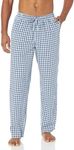 Amazon Essentials Men's Straight-Fit Woven Pajama Pant, Light Blue/Navy, Plaid, X-Large