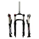 20 Inch Bike Suspension Fork 4.0" Tire Fat Fork Travel 100mm 1-1/8" Straight Oil Fork Disc Brake QR 9 * 135mm Manual Lockout