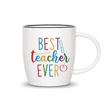 CARAKNOTS Christmas Teacher Gifts Best Teacher Ever Coffee Mug Teacher Appreciation Gifts for Women Teacher Mug Graduation Inspirational Thank You Present for Teachers Mugs Cup 13 OZ Ceramic