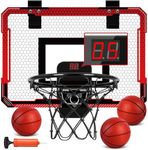 YIFUHH Indoor Mini Basketball Hoop for Kids and Adults - Over The Door Basketball Hoop with 3 Balls, Mini Hoop for Door Office Bedroom, Basketball Toys for Boys Girls Teens