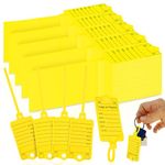 200 Pcs Yellow Self Locking Car Key Tags Dealership Key Tags Plastic Key Tags Key Label Tags Identifiers Shipping Tags Waterproof Tags Office Tag Key Chain Tags for Key Box Office Shop Car Supplies