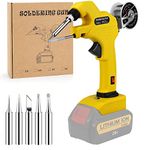 Cordless Soldering Gun Iron Kit Suitable for Dewalt 18V/20V Battery, 30W Soldering Welding Iron Tool with Ceramic Heater One-Handed Operation 30s Quick Preheat (No Battery) (Yellow)