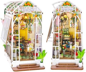 DIY Book Nook Kit - Miniature Dollhouse Booknook Kit for Adults and Teens, 3D Wooden Puzzle Bookend Bookshelf Decor for Christmas Day, Great Gift for Family, Garden