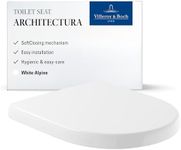 Villeroy & Boch Architectura Toilet seat, Toilet lid with Soft-Closing Mechanism, Removable Toilet seat Made from Break-Proof Duroplast, Toilet lid Original Spare Part, D-Shape, White Alpine, Glossy