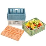 Senhuok Plastic Drawer Organizer 4-Pack Collapsible Storage Boxes Crate Stackable Folding Basket Closet Container Toy Organiser for Home Office Bedroom Kitchen Pull Out Under Bed- Colorful