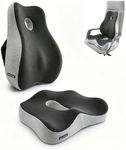 Karmadrenix X Large Memory Foam Seat Cushion & Lumbar Support Pillow, Sciatica & Tailbone Pressure Relief Coccyx Cushion for Office Chair, Car, Wheelchair, Home
