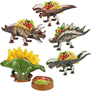 NachoSaurus and Ferocious Feast Bundle- Set of 4 Foldable Taco Holders and One Original Nachosaurus