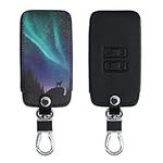 kwmobile Key Cover Compatible with Renault 4 Button Car Key Smart Key (only Keyless Go) - Faux Leather Car Key Fob Protector - Turquoise/Blue/Black