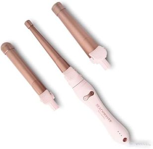 The Beachwaver Co. Multi-Barrel Rotating Curling Iron - Pink Rosegold | Professional Automatic Iron with 3 Interchangeable Ceramic Barrels - Attachments Included! | Auto Shut-Off, Travel-Friendly
