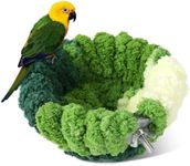 Admaison Bird Nest for Cage,Plush Hanging Bird Bed for Parakeet,Breeding Bird House for Conure,Budgie,Cockatiel,Lovebird,Canary,Finch,Hamster,Small Pets,Warm Nest(Green, L)