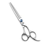 Moontay Professional Dog Grooming Straight, Curved, Thinning/Blending/Chunking Scissors Kit, JP-440C Stainless Steel Pet Cat Hair Cutting/Trimming Shears, Silver