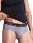 DAMENSCH Men's Deo-Cotton Deodorizing Brief- Pack of 1- Dessert Grey- Large