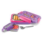 MILTON More Meal Small Kids Lunch Box Steel Insulated Inner Stainless Steel Containers with Clip Lock Lid, 600ml & 120 ml, Airtight Leakproof Kids Lunch Box, for School, Picnic, Light Purple