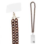 Case-Mate Crossbody Phone Lanyard/Chain [Works with All Phones] Hands-Free Cell Phone Strap - Phone Charm - Neck Chain Holder for iPhone 16 Pro Max/15 Pro Max/14 Pro Max/13 Pro/12/S24 - Tortoiseshell